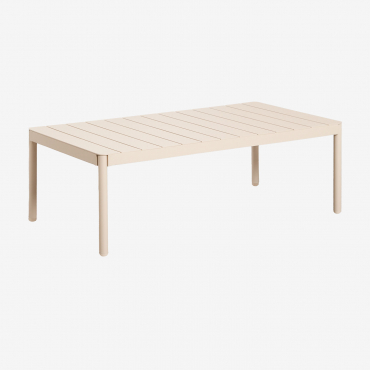 Rectangular 110x60 Cm Boleni Aluminum Garden Coffee Table Tapioca Beige - Sklum