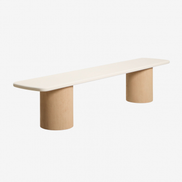 Sharpay Acacia Wood And Cement Garden Bench Light Brown Acacia - Sklum