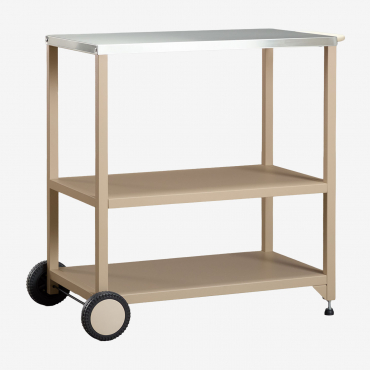 Modular Outdoor Kitchen Cart In Savona Steel Tapioca Beige - Sklum