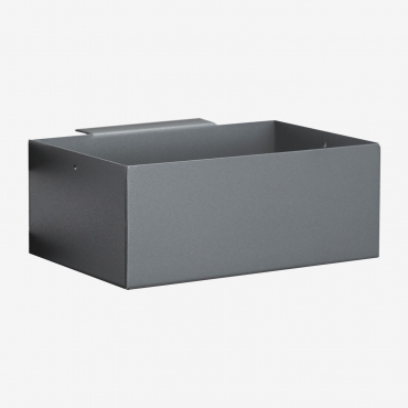 Savona Modular Outdoor Kitchen Storage Basket In Steel Grey Graphite & 20 X 10 Cm - Sklum