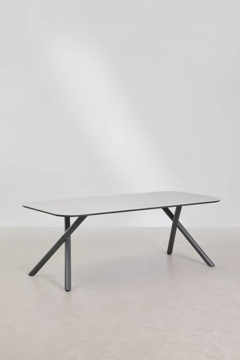 Rectangular dining table 200x95 cm in Brinela aluminum