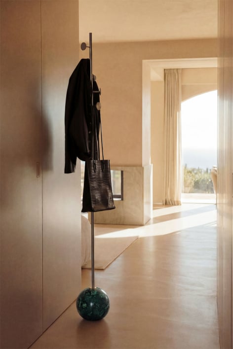 Felora iron and marble standing coat rack