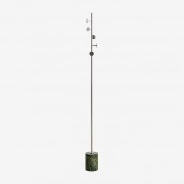 Drivela Iron And Marble Standing Coat Rack Green Marble Forest - Sklum