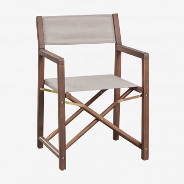 Pack Of 2 Folding Director Garden Chairs In Rondonia Acacia Wood Nude Beige - Sklum