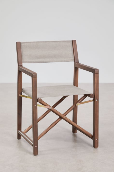 Folding director's chair in Rondonia acacia wood - Nude beige