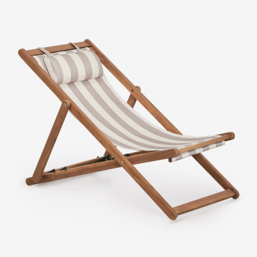 Pack Of 2 Folding Wooden Hammocks With Kardis Cushion Tapioca Beige - Brown Frappé - Sklum