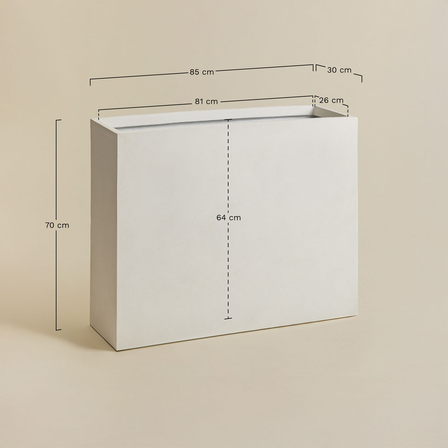 Neyrua cement planter, MEASURES