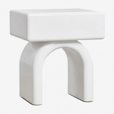Rectangular Bedside Table 50x40 Cm In Volire Mdf Gardenia White - Sklum