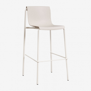 Ismene Polypropylene High Garden Stool White Stone & ↑75 Cm - Sklum