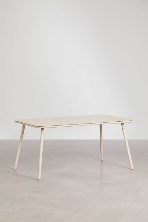 Rectangular dining table 160x90 cm in Arhiza glass - Tapioca Beige