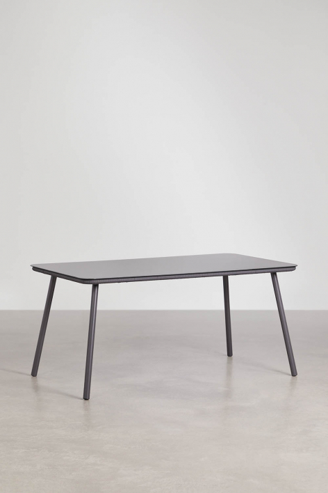 Rectangular dining table 160x90 cm in Arhiza glass - Grey Graphite