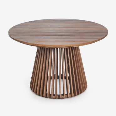 Round Garden Table Ø120 Cm In Mura Acacia Wood Acacia Brown - Sklum