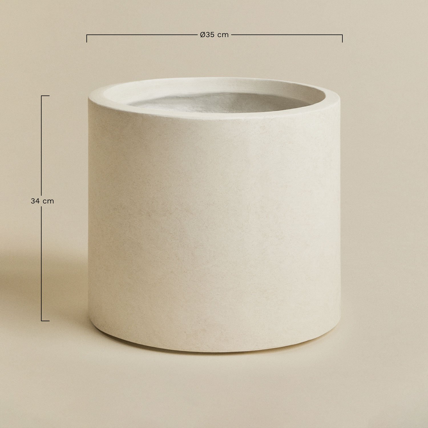 Aurevi outdoor cement planter, MEASURES