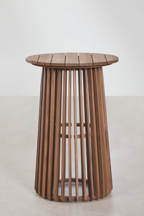 Round high garden table Ø70 cm in Mura acacia wood - Acacia Brown