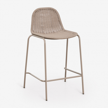 Stackable High Stool In Synthetic Rattan Reiven Moka Brown & ↑65 Cm - Sklum