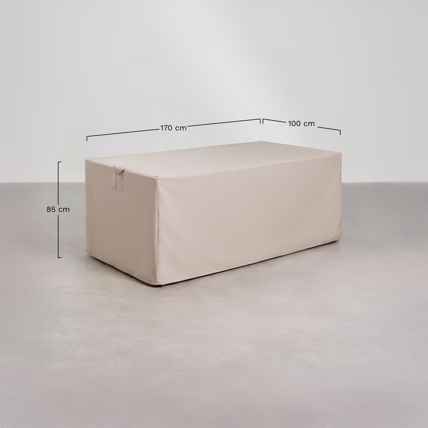 Rectangular Otley garden table protective cover, MEASURES