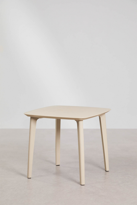 Square garden table 85x85 cm in Scand polypropylene - Tapioca Beige