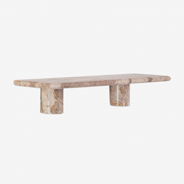 Pack Of 2 Wall Shelves In Uganda Marble Beige Marble Panther & ↔︎ 60 Cm - Sklum
