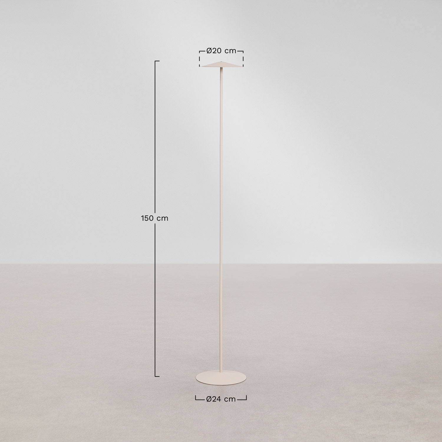 Emilein wireless LED outdoor iron floor lamp, MEASURES