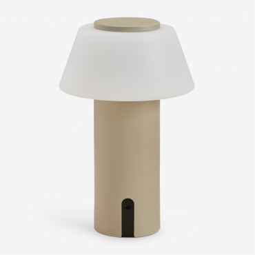 Wireless Led Outdoor Table Lamp In Iron Socotra Tapioca Beige - Sklum