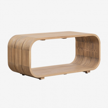 Rectangular 85x35 Cm Acacia Wood Brivori Garden Side Table Light Brown Acacia - Sklum