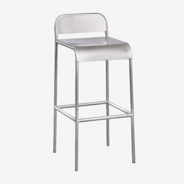 Pack Of 2 High Stools In Stainless Steel Narnial Stainless Steel & ↑75 Cm - Sklum