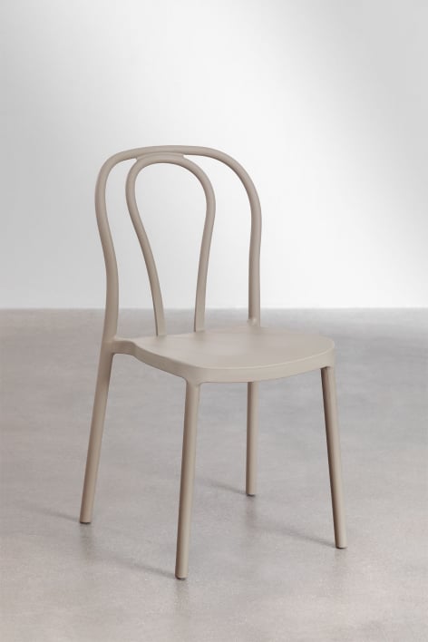 Stackable dining chair in polypropylene Mizzi - Moka Brown