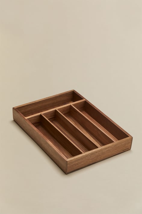 Acacia wood cutlery tray 25x35 cm Aurelin