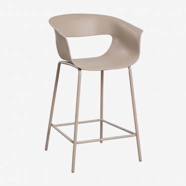 Pack Of 4 High Garden Stools In Polypropylene And Steel Alanys Moka Brown & ↑65 Cm - Sklum