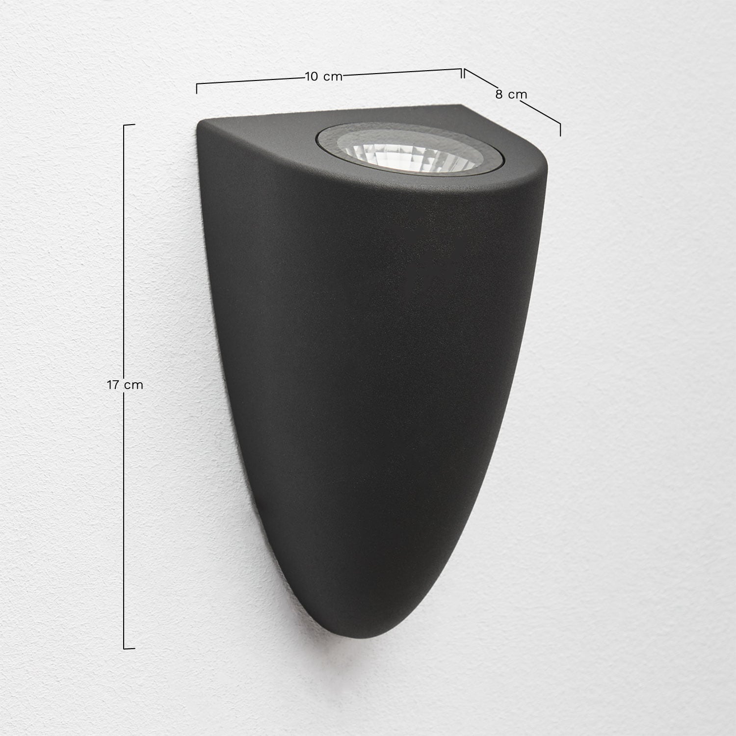 Seattle outdoor wall light in aluminum, MEASURES