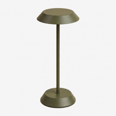Oravella Wireless Led Outdoor Table Lamp In Iron Deep Olive Green - Sklum