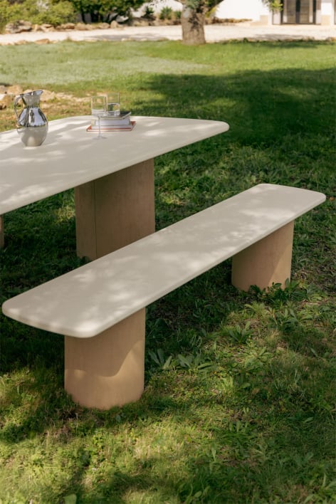 Sharpay acacia wood and cement garden bench