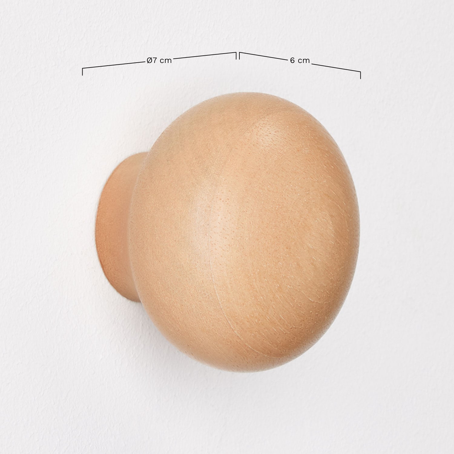 Set of 4 wooden wall hooks Crel, MEASURES