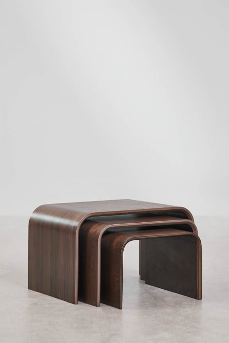 Rectangular nesting side tables in MDF and Namibia veneer