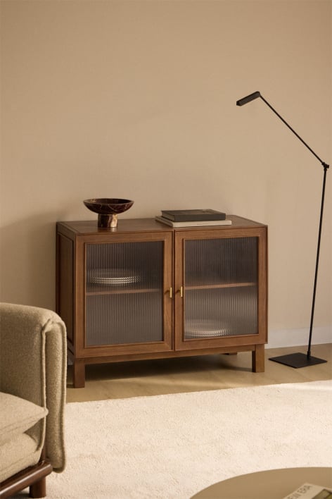Ildara mango wood and glass sideboard