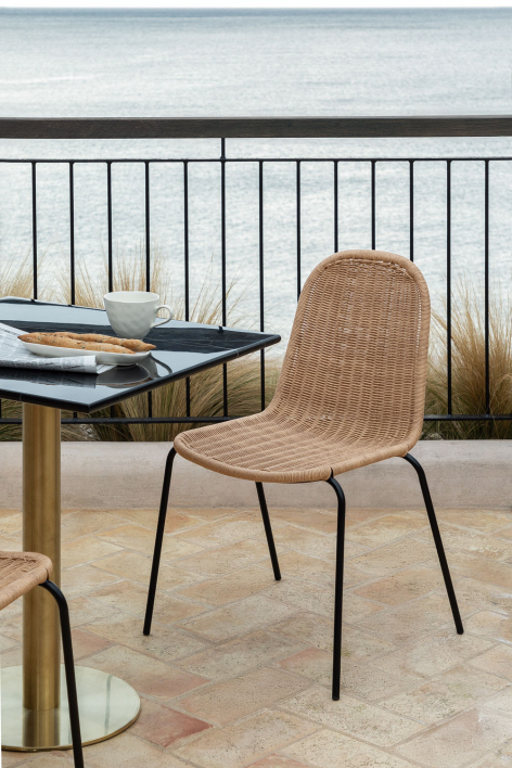 Stackable garden chair in synthetic rattan Reiven