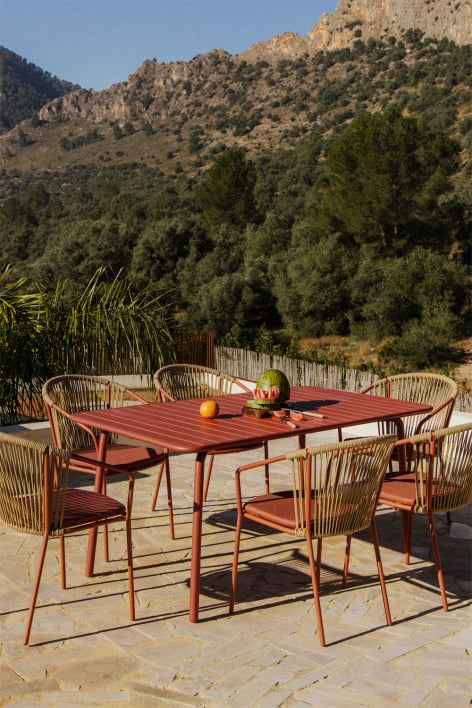 Rectangular 160x90 cm Florida steel garden table