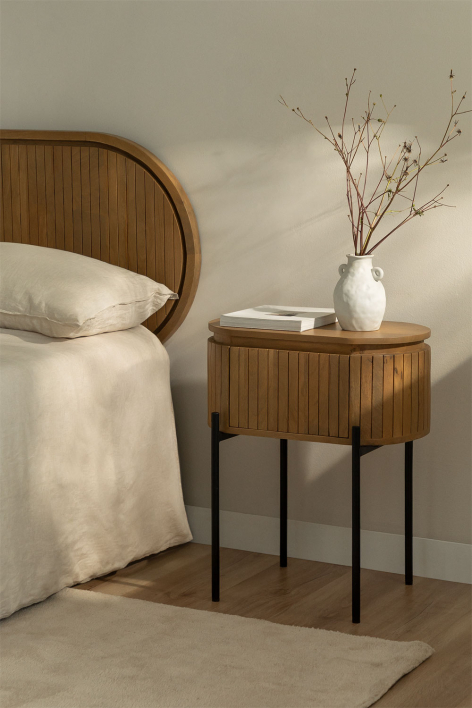 Pack of 2 nightstands 55x40 cm in mango wood Analis