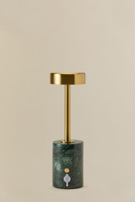 Wireless LED table lamp in iron and natural stone Arianny