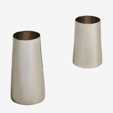 Set Of 2 Padulin Stainless Steel Vases Polished Stainless Steel - Sklum