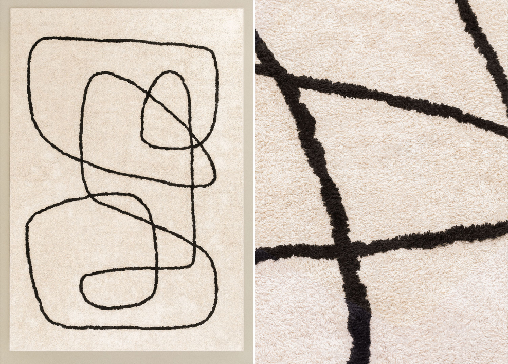 Rectangular rug 200x300 cm in cotton Edith