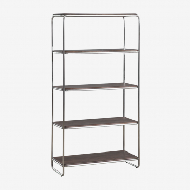 Acacia Wood And Stainless Steel Shelving Altrex Dark Acacia Brown & ↑180 - Sklum