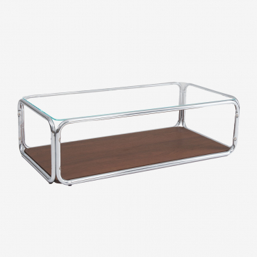 Rectangular Coffee Table 120x60 Cm In Iron And Tempered Glass Kavena Clear - Sklum