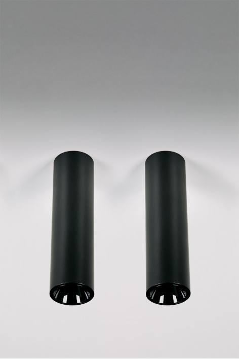 Pack of 2 round surface-mounted LED ceiling lights in aluminum Luisiana