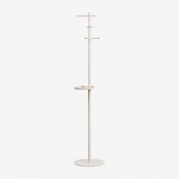 Tharelia Iron Standing Coat Rack Tapioca Beige - Sklum