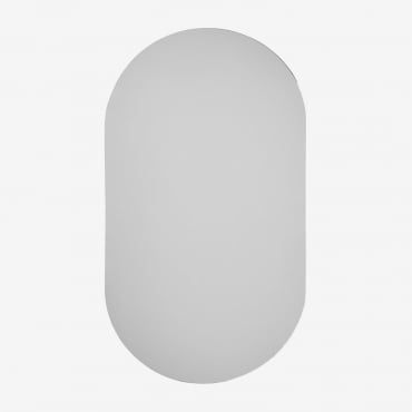 Oval Wall Mirror 50x90 Cm For Bathroom With Storage Oricsa Black - Sklum