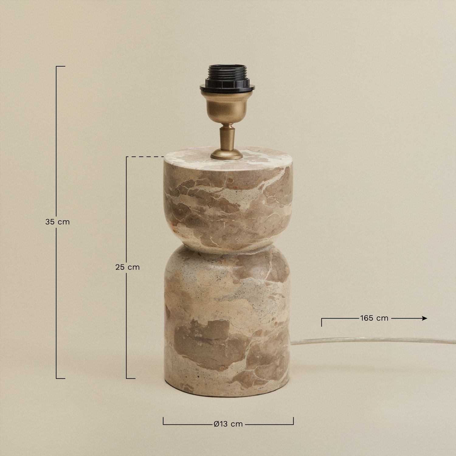Natural stone table lamp base Diniz, MEASURES