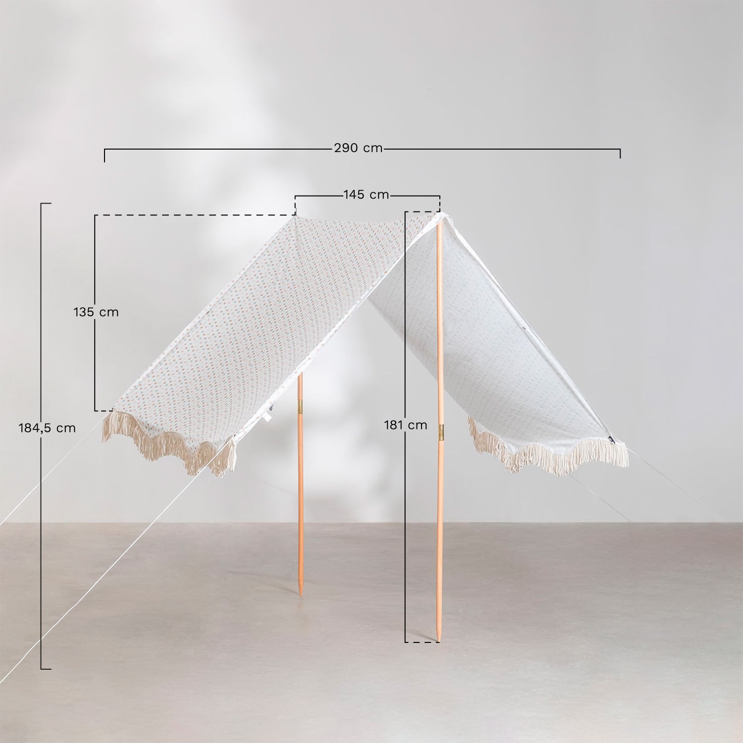 Cleita beach awning, MEASURES