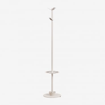 Ercilia Iron Standing Coat Rack With Umbrella Stand Tapioca Beige - Sklum