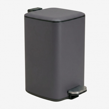 Outdoor Pedal Bin In Sosuina Steel Grey Graphite & 20 L - Sklum